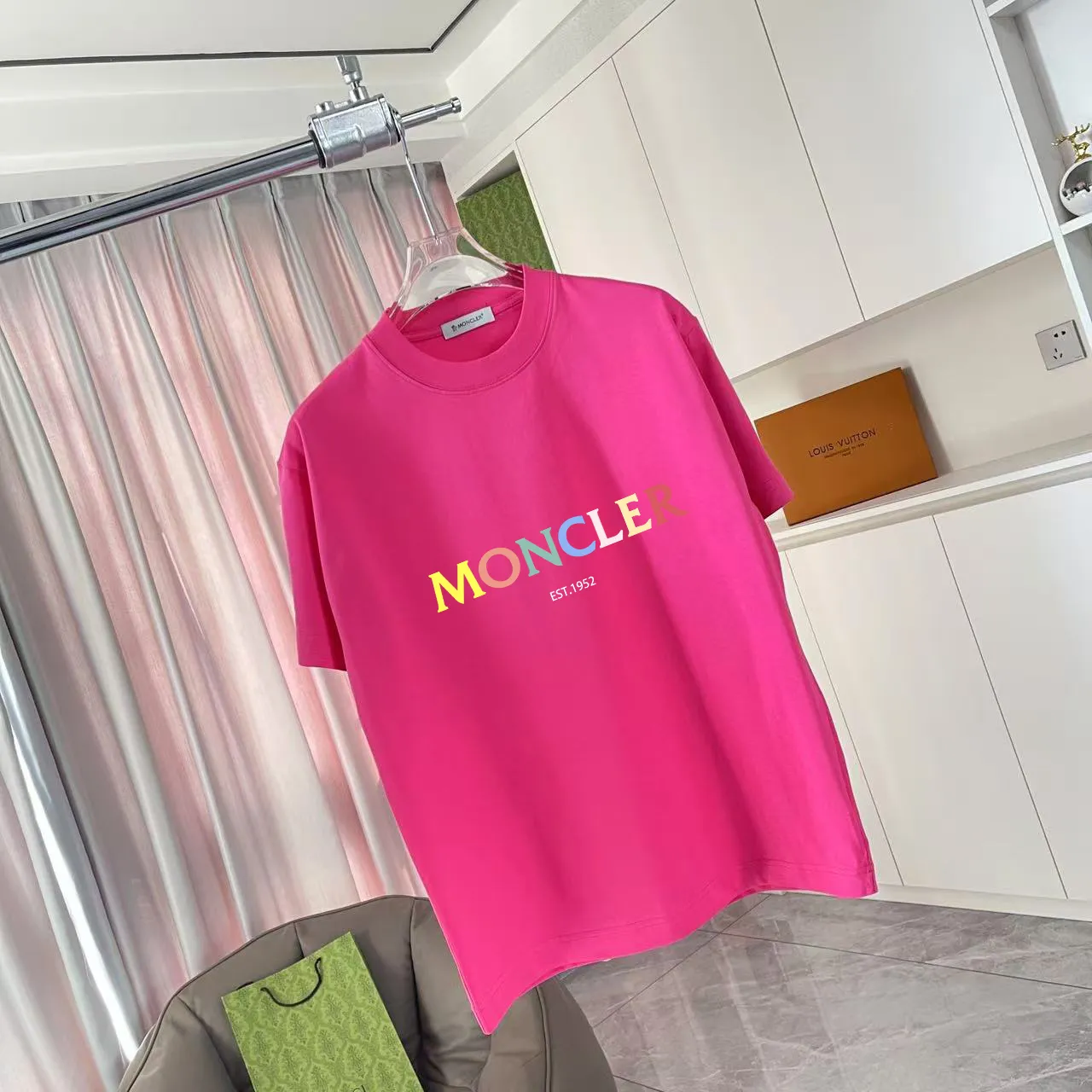 Moncle* 2025 New Arrival logo 300 t Same Style Size：S M L XL XXL ：Black White Pink Red Gray